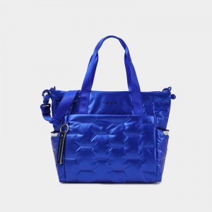 Women's Hedgren Puffer Tote Bags Blue | XJZ3149SY